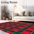 thumbnail image 2 of ODIKA 2'x3' Machine Washable Non-Slip Area Rug, Vintage Plaid Christmas Evergreen Welcome Seasonal High Traffic Rug with Pad, Red, 622179, 2 of 8