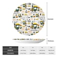 thumbnail image 2 of Zufioo Transportation Cartoon Print Bone China Decorative Plate, Ceramic Dinner Plate with Stand Ceramic Decoration Homewares-10in, 2 of 6