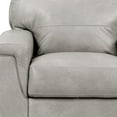thumbnail image 4 of HomeRoots 43" Gray and Brown Genuine Leather Arm Chair, 4 of 7