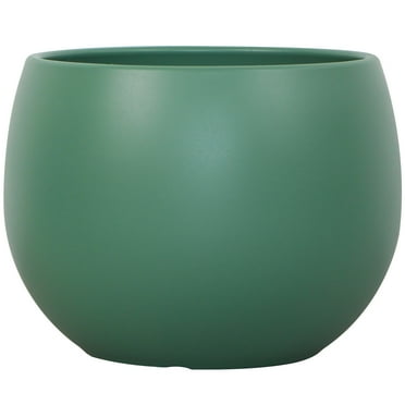 Mainstays Jordan 8" x 8" x 6" Medium Round Green Lily Resin Planter