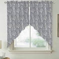 thumbnail image 2 of Paisley Swag Curtains for Kitchen/Bedroom/Living Room, Vintage Mediterranean Abstract Texture Gray Blue Scalloped Curtains 63 Inch Long, Window Swag Topper Curtains Valances 2 Panels Set 36"x63", 2 of 8