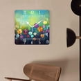 thumbnail image 4 of 10 Inch Wall Clock Battery Operated Silent Clock Decorative for Office, Kitchen, Outdoor, Living Room，Abstract Floral Daisy Watercolor Spring Flower Cute Pattern, 4 of 4