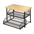 thumbnail image 3 of Organizador de encimera para cafetera, estante de almacenamiento para impresora, especias y cocina Negro de 2 niveles, 3 of 8