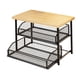 thumbnail image 3 of Organizador de encimera de cocina de madera moderno y resistente para impresora y especias de oficina. Negro de 2 niveles, 3 of 8