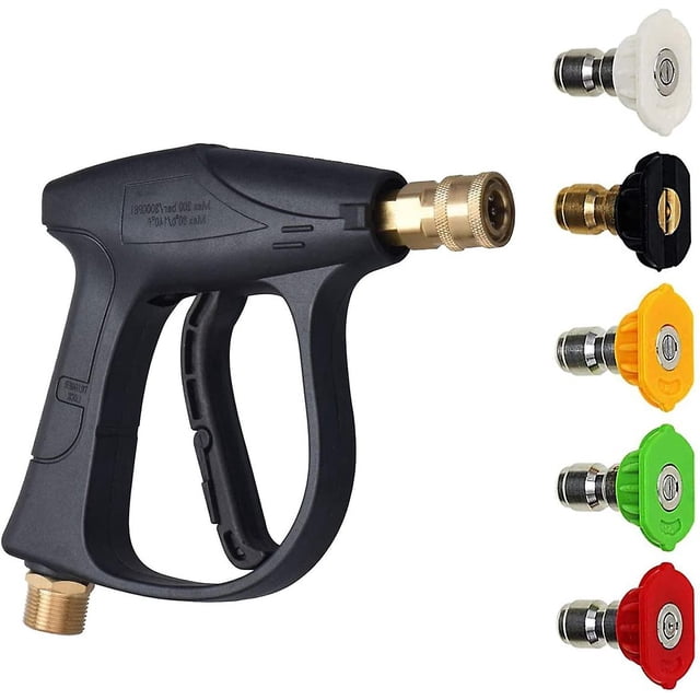 Pistola de agua para lavado de autos, pistola hidrolavadora de 3000 PSI máx. con boquillas de conexión rápida, kit de manguera M22 para hidrolavadoras