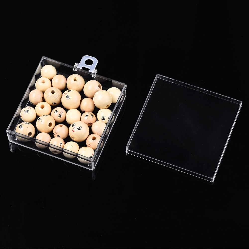 Polystyrene Bead Storage Containers 1 Compartments Organizer Boxes Square Clear 8.45x8.45x2.6cm Hole: 8mm Compartment: 8.1x8.1cm DIY