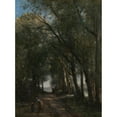 thumbnail image 3 of Jean-Baptiste-Camille Corot 14x18 Black Modern Framed Museum Art Print Titled - A Lane Through the Trees (ca. 1870-73), 3 of 5