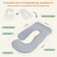 thumbnail image 5 of Cshidworld U-Shaped Ergonomic Full Body Pregnancy Pillow for Side Sleeper, Gray, 5 of 8