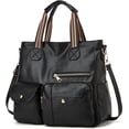 thumbnail image 2 of CoCopeaunts Multi Pocket Tote Bag for Women PU Leather Satchel Bags Shoulder Handbags Large Handle Satchel Laptop Bag, 2 of 7
