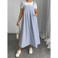 thumbnail image 4 of LMLYSoH Women's Spring Summer Overall Dress Sleeveless Tie Shoulder Loose Striped Plus Size Dresses, 4 of 9