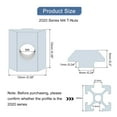 thumbnail image 2 of Tuercas T, 60pcs - Tornillos de ranura en T de acero al carbono galvanizado, sujetador de cabeza de martillo M4 de la serie 2020, tuercas deslizantes T para perfil de extrusión de aluminio (Plateado), 2 of 6
