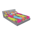 thumbnail image 2 of Ambesonne Modern Fitted Sheet & Pillow Sham Set, Abstract Colors Triangle, Queen, Multicolor, 2 of 2