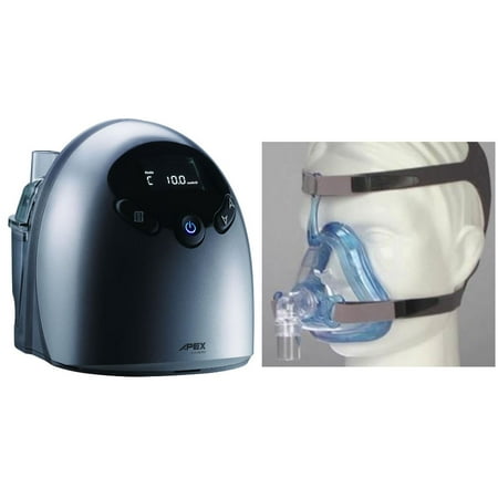 Bundle Deal: iCH II Auto CPAP Machine (SF07109) with Ascend Full Face System (50825) by Apex Medical and Sleepnet (No