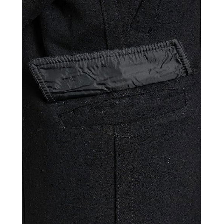 Urban Republic Boys Wool Blend Peacoat with Faux Fur Lining and Flap Pockets
