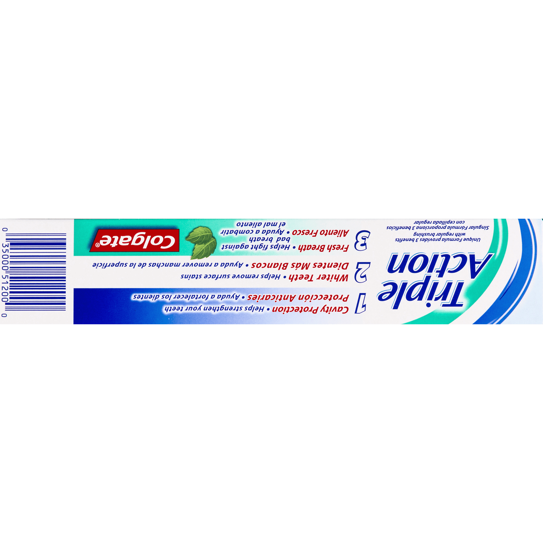 Colgate Triple Action Toothpaste, Original Mint, 6.4 Ounces Tube