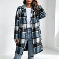 thumbnail image 2 of Women's Casual Plaid Shacket Jacket Button Down Long Coats with Pockets Fall Winter Warm Comfy Outfit, 2 of 9