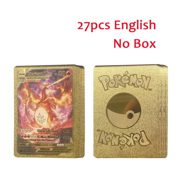 New 27-55pcs Cards Diamond 3D Colorful Cosplay Gold Vmax GX Charizard Pikachu Rare Battle Collection Card Kids Toy Gifts