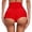 Red, variant on Underwear for Women Wrinkle High Waist Pure Color Cover Up Resort Women's Panties,Black,XS