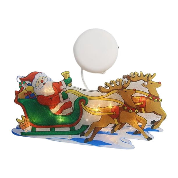 Bearachild Luz de ventana de Navidad IP44 a prueba de agua Navidad colgante decorativo colgante iluminación decoración ventosa lámpara de Año Kits de decoración para fiestas Tipo 7