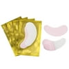 100 Pairs Set Under Eye Pads Disposable Eye Gel Patches for Eyelash Extensions Tool Kit, Gold Bag/Pink Film