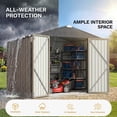 thumbnail image 6 of Homall 8 x 6 ft Outdoor Storage Shed, Durable Patio Metal Storage Shed with Floor Frame & Lockable Doors for Garden Backyard Lawn, Brown, 6 of 7
