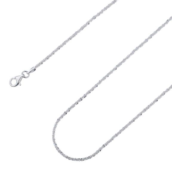 925 Sterling Silver, Twisted Margarita Rock Chain 2mm Necklace - Hypoallergenic and Tarnish Resistant - By Oliver & Navy