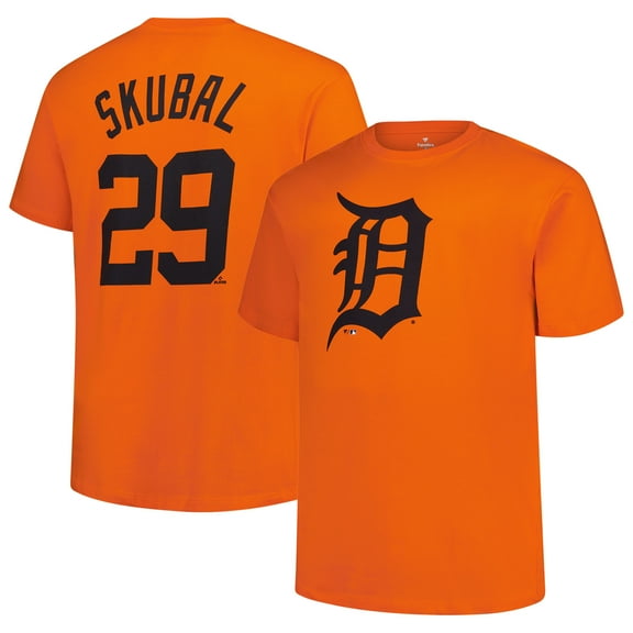 Men's Fanatics Tarik Skubal Orange Detroit Tigers Big & Tall Name & Number T-Shirt