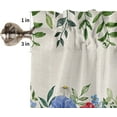 thumbnail image 5 of Kitchen Curtain Valance, Independence Day Poppies Flower Leaves Vintage Floral Print Summer Spring Plant Short Rod Pocket Window Curtain Tiers for Bedroom, Bathroom, 2 Panel, 27.5" W x24 L, 5 of 5