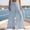 Light Blue, variant on Qiggri Women Solid Cotton Linen Elastic High Waist Tiered Ruffle Pleated Wide Leg Pants Flowy Beach Vacation Casual Trousers L