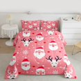 thumbnail image 2 of Manfei Cartoon Santa Claus Bedding Comforter Set for Kids, Christmas Deer Twin Comforter Sets, Kawaii Snowflake Heart Bedding Set Breathable Home Decor, Reversible 2-Piece, 2 of 8