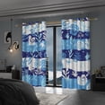 thumbnail image 3 of Lfeey Ocean Theme Curtains, Insulated Grommet Curtains 42x63 inches for Bedroom Darkening Blackout Curtains, Blue, 2 Piece, 3 of 6