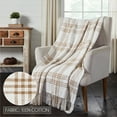 thumbnail image 3 of VHC Brands Woven Plaid Modern Farmhouse Throw Blanket, Wheat, 60x50, 3 of 5
