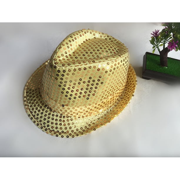 Sombrero de baile para presentaciones escénicas, sombrero de jazz para niños, sombrero de festival para niños, sombrero de lentejuelas para adultos