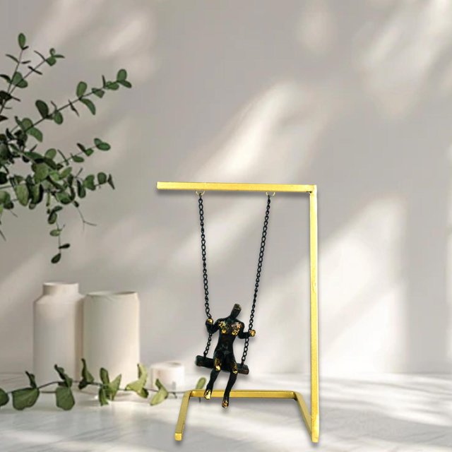 Escultura de estatua de personaje oscilante, colección de artesanías minimalistas, decoración del hogar, figura de columpio para gabinete, estantería, Hombres