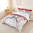 thumbnail image 3 of Castle Fairy Baseball Ice Cream Duvet Cover King, Sport Theme Dessert King Bedding, Pink Blue Red,3 Pieces,1 Duvet Cover and 2 Pillowcases, 3 of 6