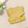 thumbnail image 2 of KAUOD Girls Ruffle Sleeveless Tank Tops Solid Basic Athletic Wear T Shirt Casual Crewneck Cotton Tees Blouses for Kids, 2 of 9