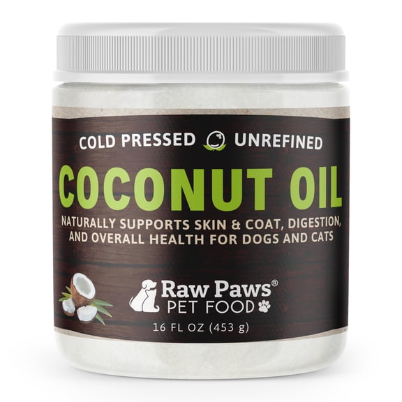Raw Paws Coconut Oil Dog & Cat Food Topper, 16-oz jar