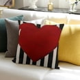 thumbnail image 3 of SHANXI  Valentines Day Pillow Cover Striped Red Heart Decorations Holiday Farmhouse Decorative Pillow Case for Sofa Couch Decor 20x20in, 3 of 5