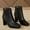 Black, variant on Babysbule Womens Winter Boots Shoes Toe Chunky Heel High Heel Ankle Boots Women's And Winter Fashion Casual Boots