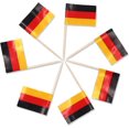 thumbnail image 1 of 100 palillos de dientes con forma de bandera para cócteles, adornos para tartas, mini palillos con forma de bandera para cupcakes, adornos para cupcakes (Alemania), 1 of 5