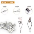thumbnail image 4 of Alambre para colgar cuadros, alambre de acero inoxidable recubierto de plástico con 50 piezas de funda de aluminio para engarzar, para colgar marcos de fotos, obras de arte, espejo, comedero para pája, 4 of 5