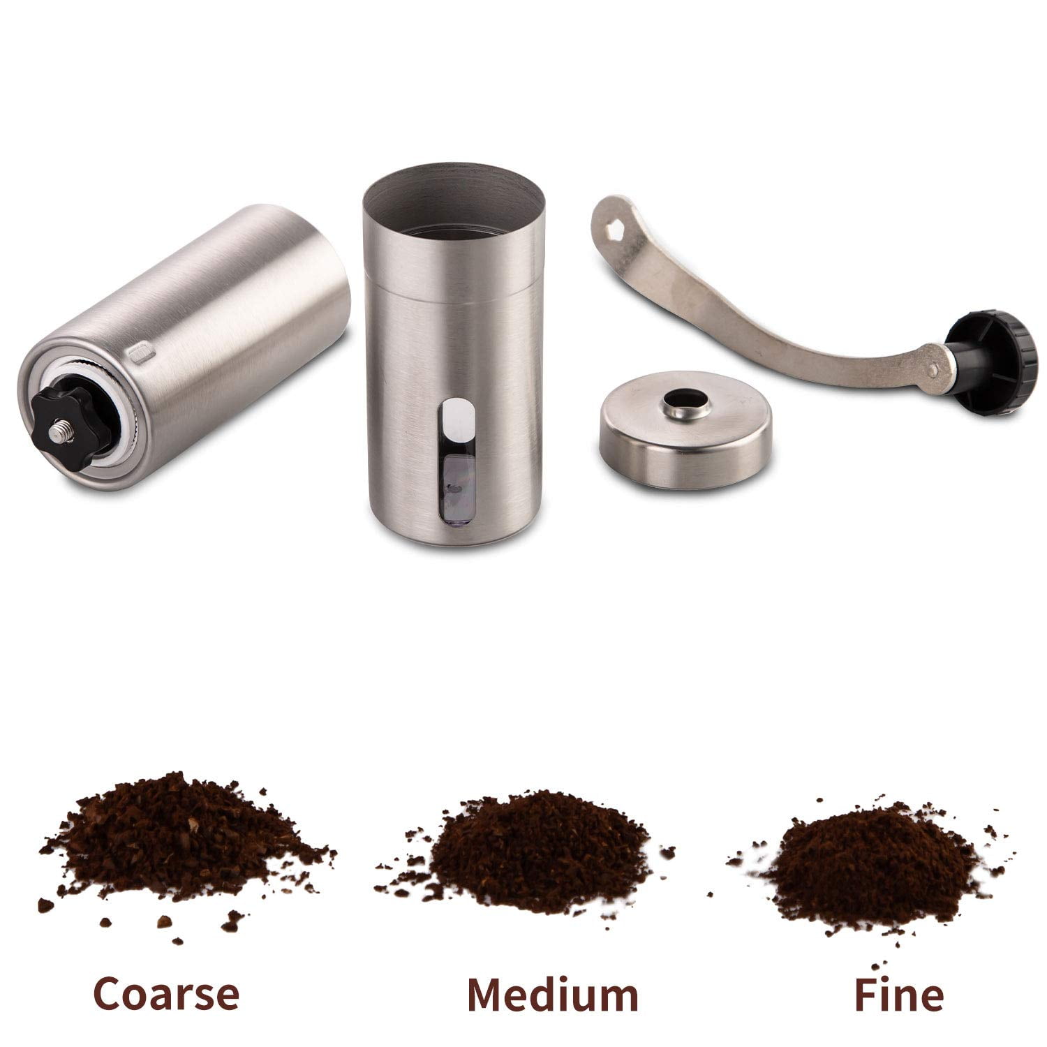 PARACITY Stainless Steel Manual Coffee Grinder for Aeropress, French Press, Espresso & Drip