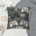 thumbnail image 2 of Nawypu  Game Controller Throw Pillow Cover Game Pad Electronic Play Games Joy Wireless Leisure Button Grey Pillow Case Decorative Men Women Boy Girl Room Cushion Cover for Home Couch, 2 of 5