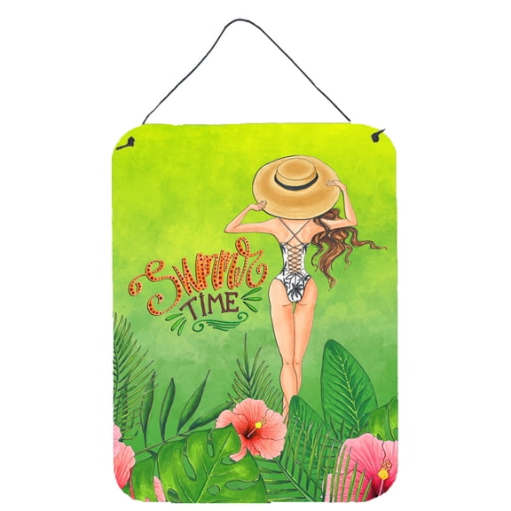 Carolines Treasures BB7455DS1216 Summer Time Lady in Swimsuit Wall or Door Hanging Prints 12WX16H multicolor