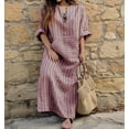 thumbnail image 2 of CIENVNSTG Long Dresses for Women Formal Long-Sleeved V Neck Dress Up Clothes Red 5XL, 2 of 5
