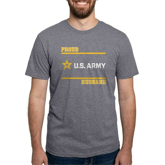 CafePress - Proud Army Husband White And Gold T Shirt - Mens Tri-blend T-Shirt
