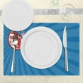 thumbnail image 3 of Ambesonne Blue Place Mats Set of 4, Pop Art American Football, Standard Size, Orange Blue Azure Blue, 3 of 6
