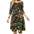 thumbnail image 1 of Vestido de verano con escote cuadrado y estampado de cultura One Love de Jamaica, elegante vestido de mujer con cuello halter y estampado de Jamaica Bundle One Love, 1 of 6