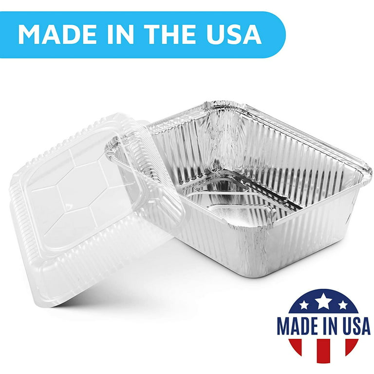 Montopack Disposable Takeout Pans with Clear Lids 50 pack 5 x 4