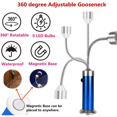 thumbnail image 3 of Paquete de 2 luces LED para parrilla de barbacoa con cuello de cisne flexible de 360 ​​grados, luz superbrillante para barbacoa con base magnética (azul) Sailing Electrónica, 3 of 5